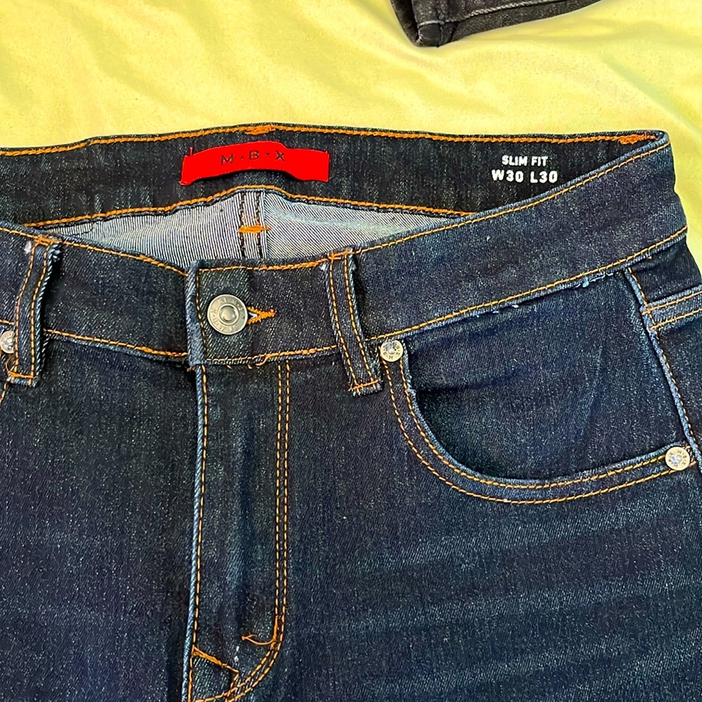 MBX Blue Jeans distressed bottoms